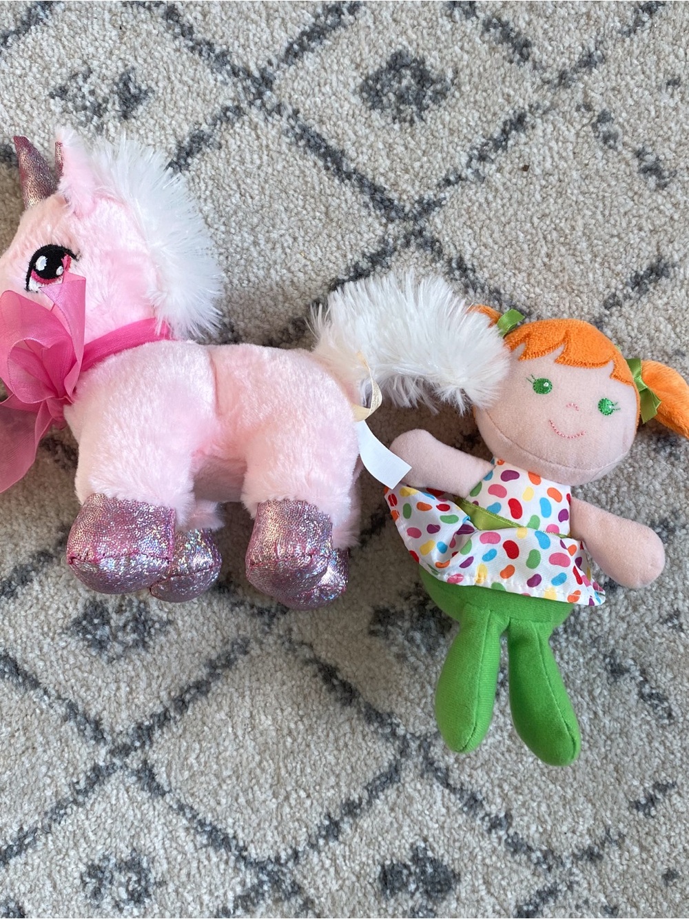 Unicorn and redhead doll plush